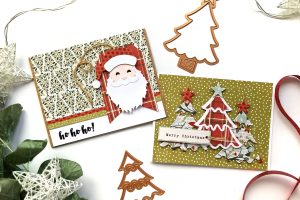 Spellbinders Die D-Lites Holiday Inspiration | It's Christmas with Enza Gudor featuring S3-361 Christmas Tree, S3-359 Santa, S3-360 Snowman, S3-358 Reindeer. #spellbinders #neverstopmaking #diecutting