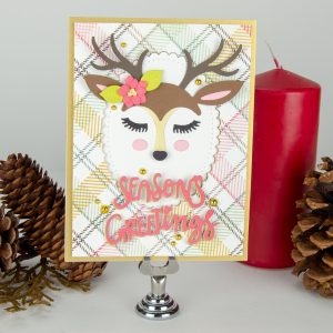 Using Just Stamps & Dies! November “Deer” Santa 2018 Card Kit of the Month Edition