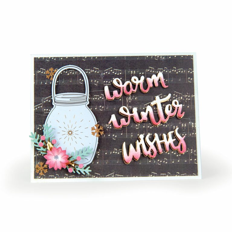 Spellbinders December 2018 Card Kit of the Month – Winter Wishes! Warm Winter Wishes Card.