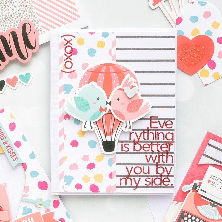 Spellbinders Card Club Kit Extras! January 2019 Edition - Everything is Better with you by my side card. 