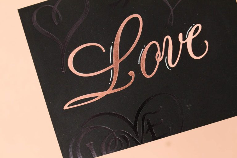 Paul Antonio Glimmer Plates Inspiration | One Layer Love Card with Zinia for Spellbinders
