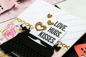 You're My Type - Spellbinders January 2019 Card Kit of the Month Typewriter Die Cards. Love, Hugs, Kisses Card by Yana Smakula for Spellbinders