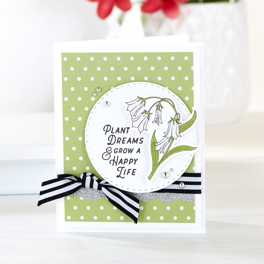 Plant Dreams and Grow a Happy Life handmade card with Fun Stampers Journey Stamp of the Month, April 2019, called Fresh Start #FSJSOTM