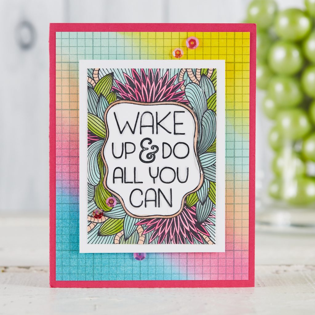 Two handmade cards with the Color Me Zen Stamp Set from Fun Stampers Journey - Wake Up and Do All You Can #funstampersjourney #cardmaking
