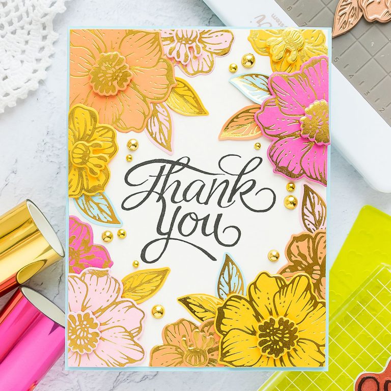 Spellbinders June 2019 Glimmer Hot Foil Kit of the Month is Here – Radiant Flowers. The Glimmer Hot Foil membership subscription includes an exclusive Glimmer Hot Foil Plate Set + One Roll of Foil.