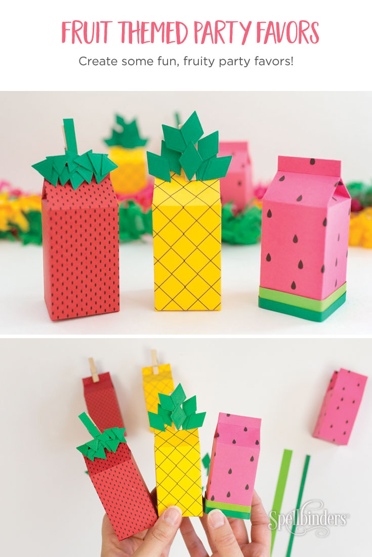 Easy DIY Fruit Themed Party Favors with Spellbinders! Create some fun, fruity party favors to bring a little extra sweetness to your summer gatherings this year!