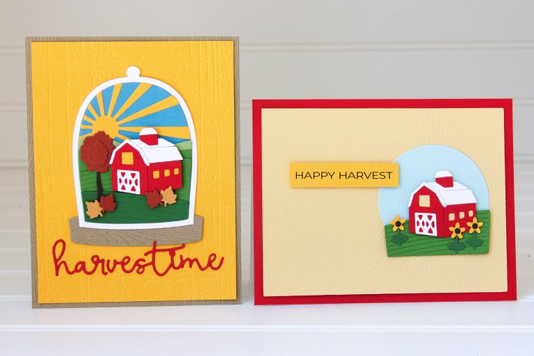 Spellbinders Scenic Snapshots Collection Inspiration | Harvest & Christmas Cards by Jean Manis