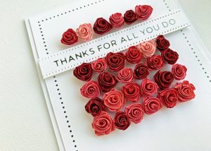 Spellbinders Modern Essentials Collection - Inspiration | Quilled Thank You Card Trio with Niki #Spellbinders #NeverStopMaking #GlimmerHotFoilSystem #HotFoiling