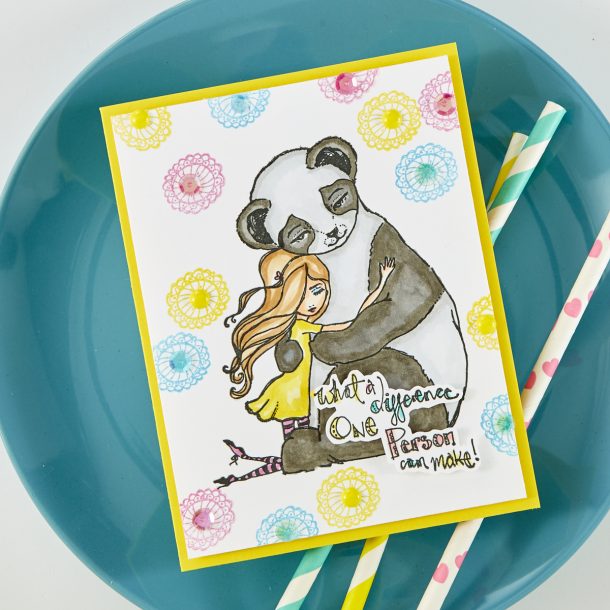 Spellbinders Cardmaking Inspiration | What a Difference Card Featuring Jane Davenport Clear Stamps Panda Thank You (JDS-047 ) with Kim Kesti #Spellbinders #Cardmaking #NeverStopMaking #Stamping