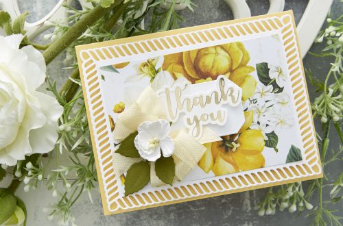 Spellbinders Cardmaking Inspiration | Thank You Card Featuring Elegant Twist Collection by Becca Feeken #Spellbinders #NeverStopMaking #Cardmaking #AmazingPaperGrace