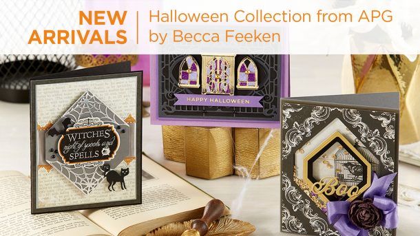 Becca’s Halloween 2020 collection still has the “elegance” that is Amazing Paper Grace, with some fun added! All can be used on their own, together or with the Charming Christmas Cottage (S6-153). What’s New | Halloween 2020 Collection by Becca Feeken for Spellbinders #Spellbinders #NeverStopMaking #DieCutting #Cardmaking #Halloween #AmazingPaperGrace