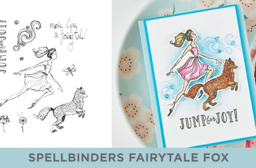 Spellbinders Cardmaking Inspiration | Jump For Joy Card Featuring Jane Davenport Clear Stamps Fairytale Fox (JDS-052) with Kim Kesti #Spellbinders #Cardmaking #NeverStopMaking #Stamping