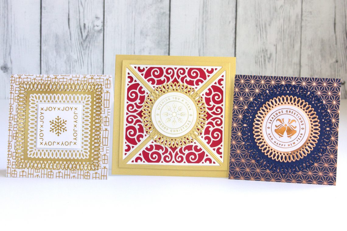 Spellbinders Becca Feeken Picot Petite Collection - Elegant CAS Christmas Cards with the Picot Petite Collection by Jean Manis #Spellbinders #NeverStopMaking #AmazingPaperGrace #DieCutting #Cardmaking