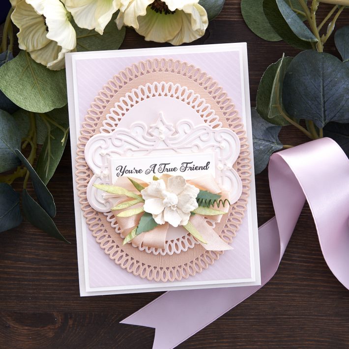 What's New at Spellbinders | Picot Petite Collection by Becca Feeken. S5-433 Picot Petite Ovals #Spellbinders #NeverStopMaking #AmazingPaperGrace #DieCutting #Cardmaking