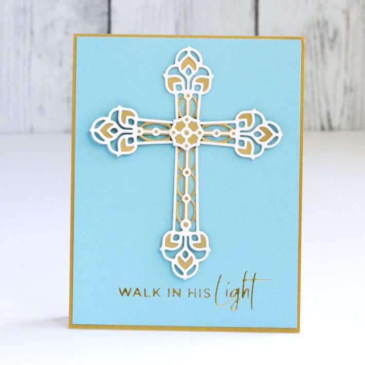 In Faith - Foiling and Diecutting. Spellbinders Expressions of Faith Collection. Handmade card by Jean Manis #Spellbinders #NeverStopMaking #DieCutting #GlimmerHotFoilSystem
