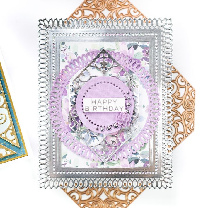 Spellbinders Becca Feeken Picot Petite Collection - Cardmaking Inspiration with Jenny Colacicco - Happy Birthday Card #Spellbinders #NeverStopMaking #AmazingPaperGrace #DieCutting #Cardmaking