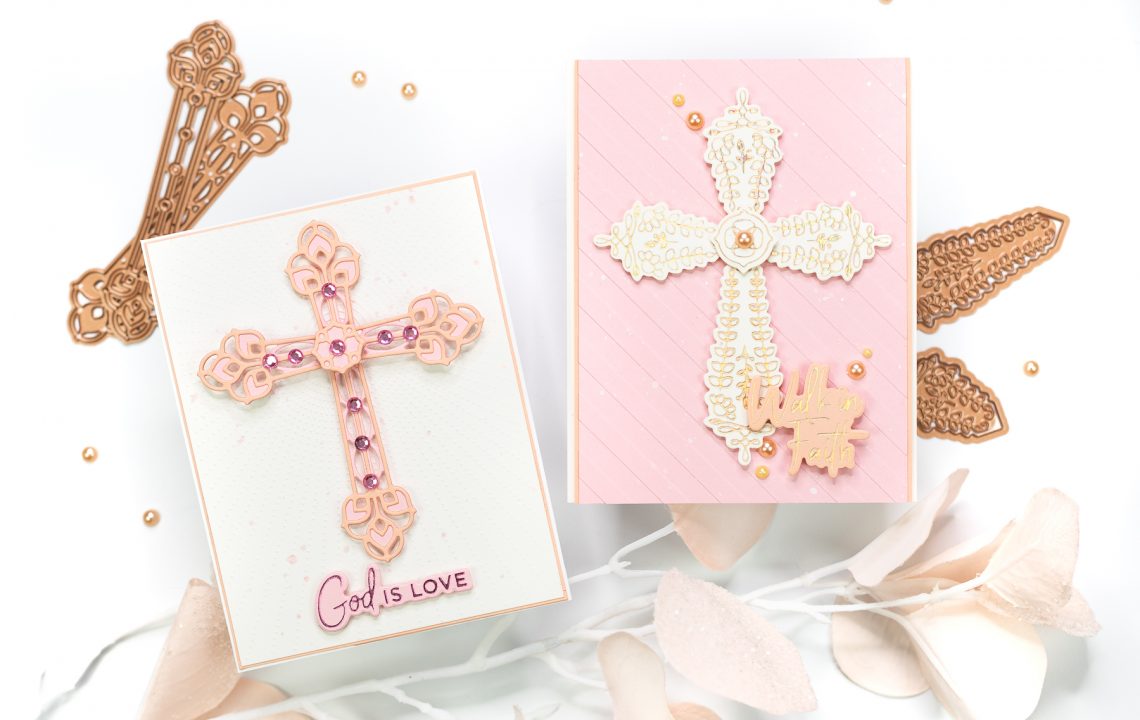 Spellbinders Expressions of Faith Collection. Handmade religious card by Jenny Colacicco #Spellbinders #NeverStopMaking #DieCutting #GlimmerHotFoilSystem