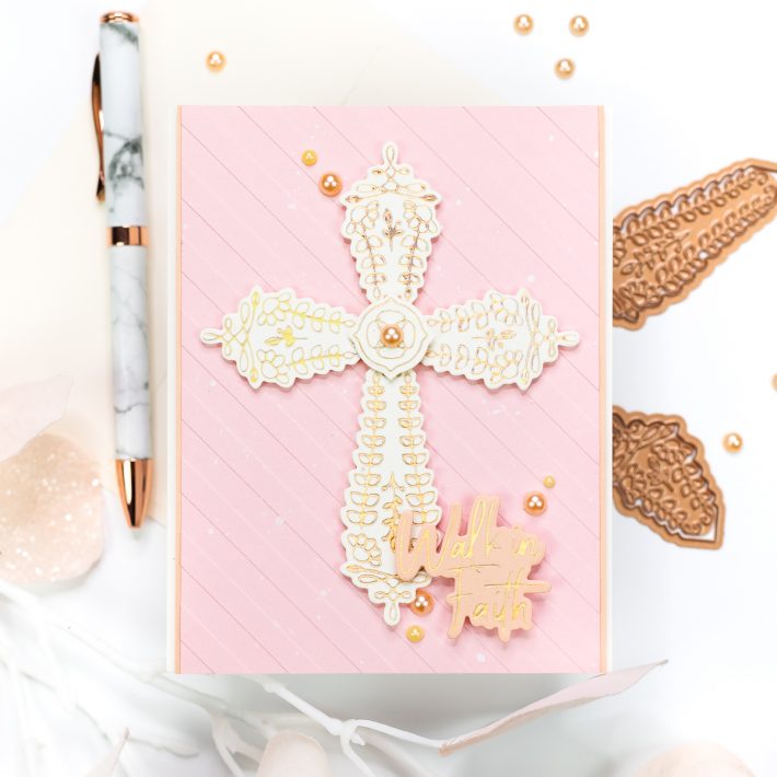 Spellbinders Expressions of Faith Collection. Handmade religious card by Jenny Colacicco #Spellbinders #NeverStopMaking #DieCutting #GlimmerHotFoilSystem