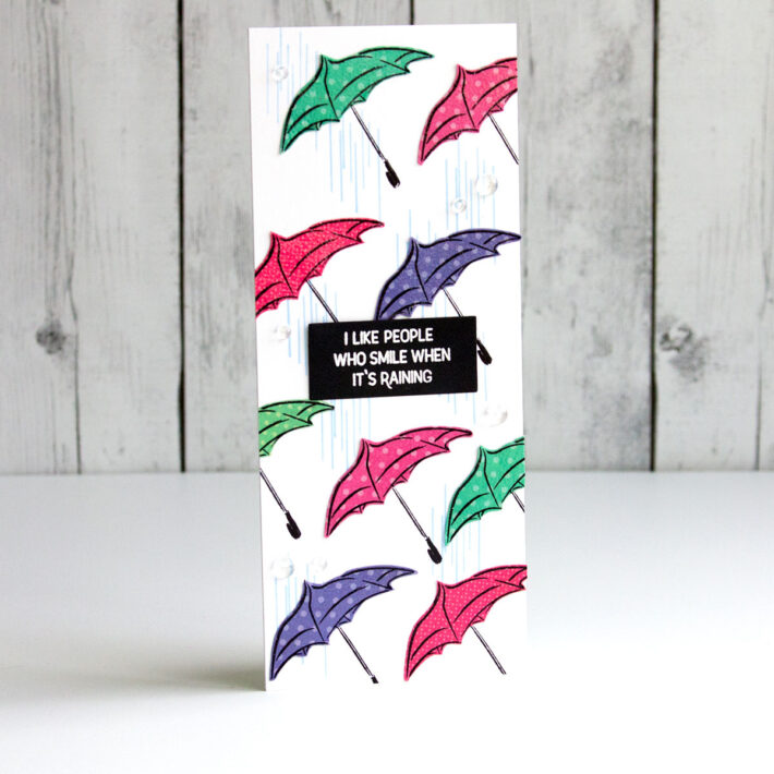 Cardmaker Stamp Collection – A Trio of Colorful Slimline Cards by Jean