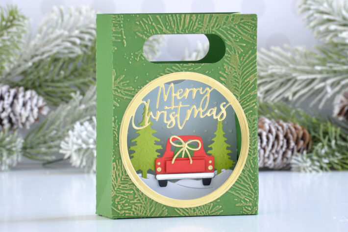 Using Electronic and Manual Machines Together | Shadowbox Gift Card Bag by Annie Williams