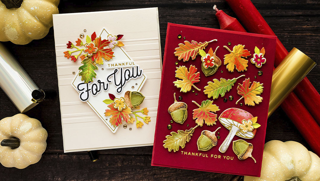 October 2021 Glimmer Hot Foil Kit of the Month Preview & Tutorials – Glimmering Autumn Woods