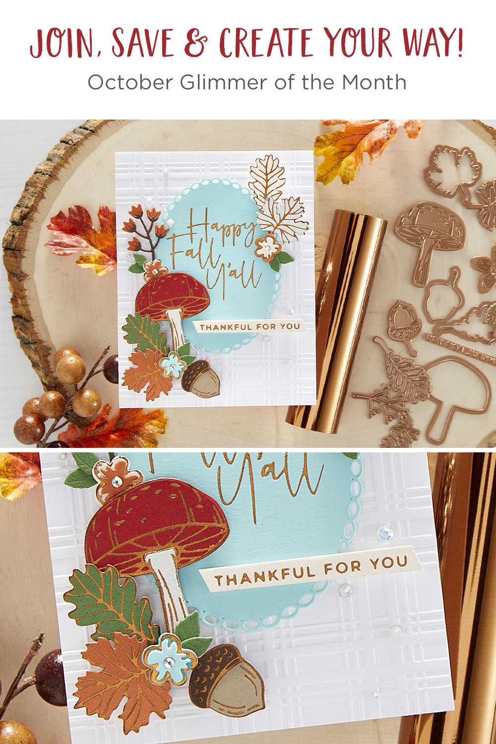 October 2021 Glimmer Hot Foil Kit of the Month Preview & Tutorials – Glimmering Autumn Woods