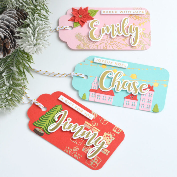 Custom Christmas Gift Tags by Annie Williams – Using Electronic and Manual Machines Together