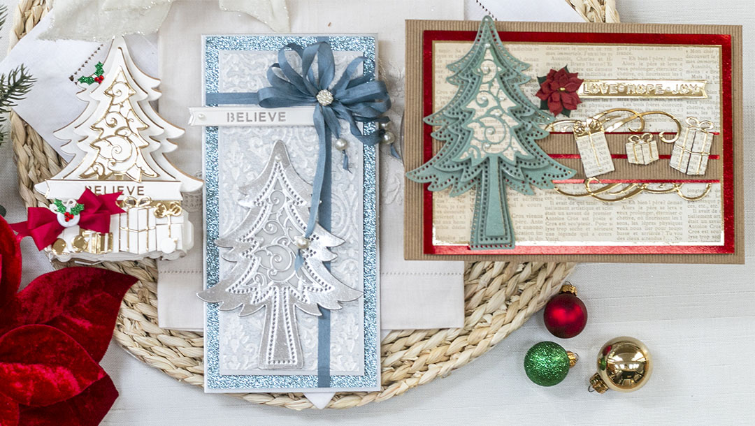 November 2021 Amazing Paper Grace Die of the Month Preview & Tutorials – Pop Up 3D Vignette Christmas Tree
