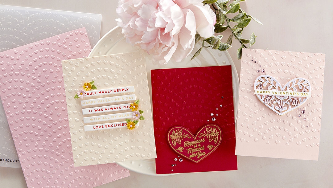 January 2022 Embossing Folder of the Month Preview & Tutorials – Spreading Love