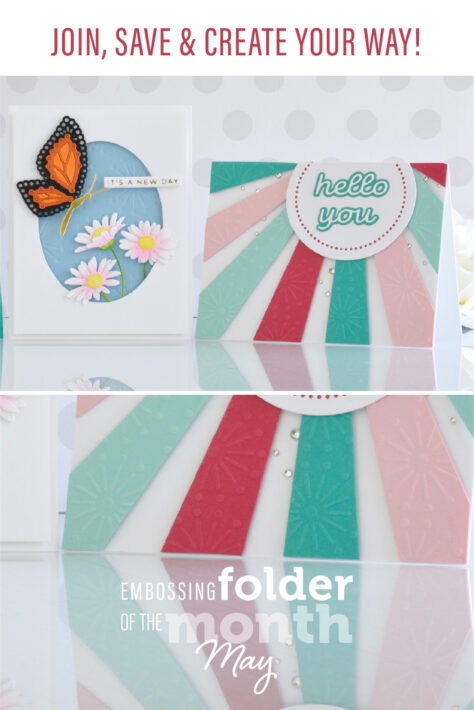 May 2022 Embossing Folder of the Month Preview & Tutorials – Faux Stitch
