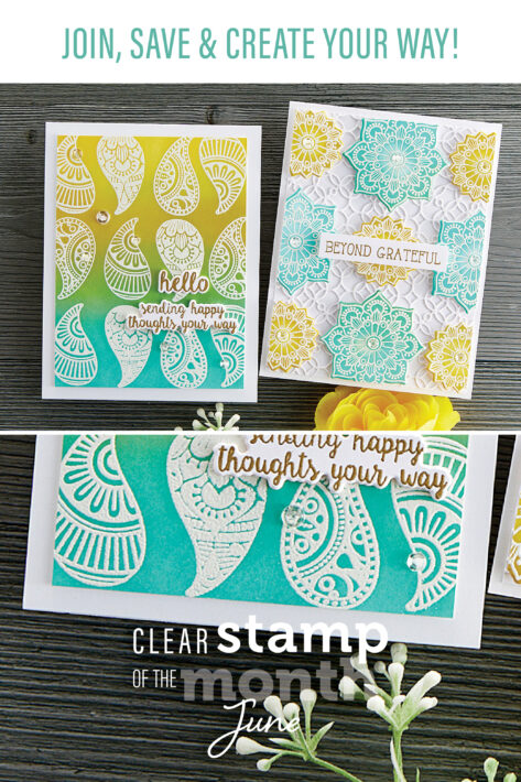 June 2022 Clear Stamp + Die of the Month Preview & Tutorials – Paisley Bouquet