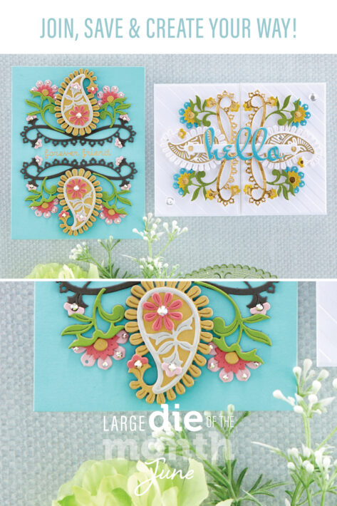 June 2022 Large Die of the Month Preview & Tutorials – Paisley Dreams