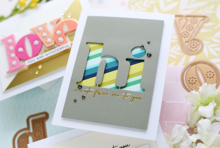 Spellbinders Stitched Alphabet Cards with Laura Bassen - Hi Card