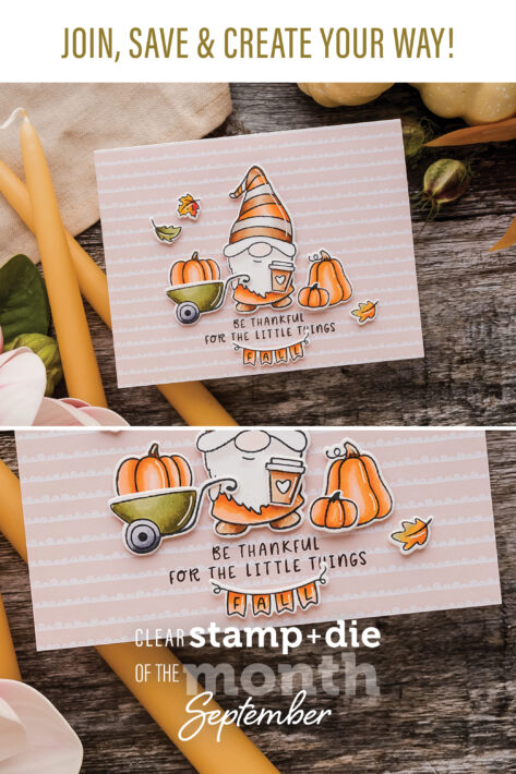 September 2022 Clear Stamp + Die of the Month Preview & Tutorials – Fall Gnomes