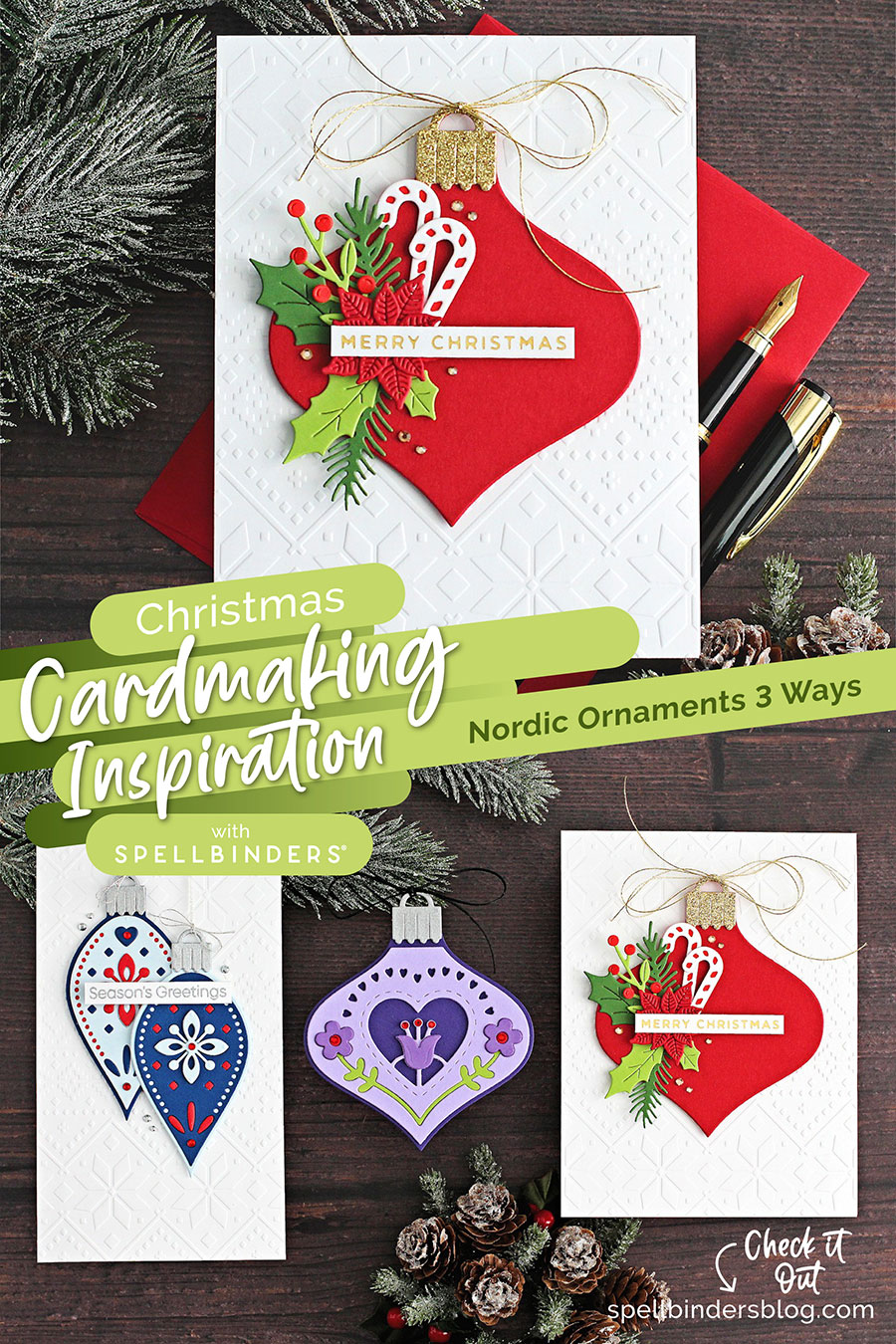 Spellbinders Nordic Ornaments 3 Ways Christmas Cardmaking With Michelle Short 