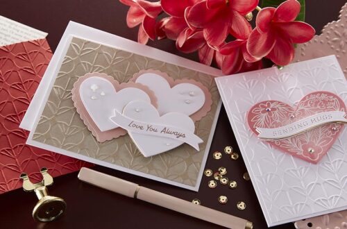 December 2022 Embossing Folder of the Month Preview & Tutorials – Heart Blooms
