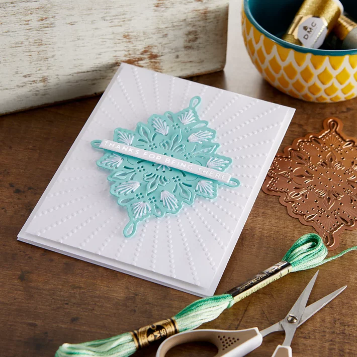 Thank You Card | Spellbinders Stitched Medallion Etched Dies