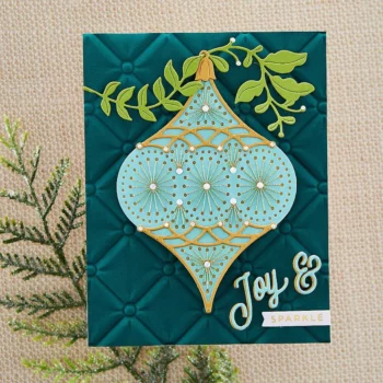 Joy & Sparkle Card | Stitched Ornament Etched Dies