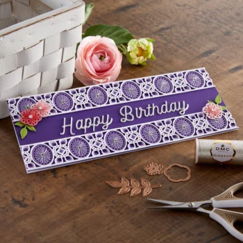 Happy Birthday Card | Spellbinders Stitched Kaleidoscope Strip Etched Dies