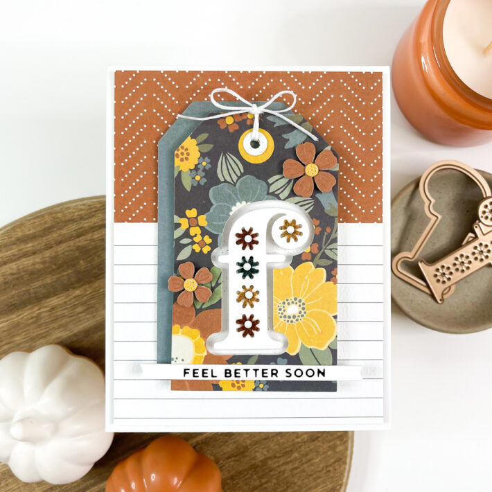 Spellbinders Stitched Alphabet Cards We Love | Feel Better Soon Card by Babi Kind