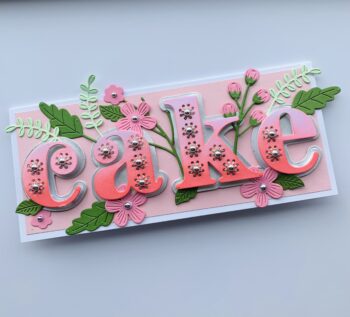Spellbinders Stitched Alphabet Cards We Love | Stitched Cake Card by Kathya Kalinine