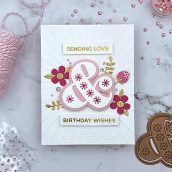 Spellbinders Stitched Alphabet Cards We Love | Sending Love Card by Tina Herbeck