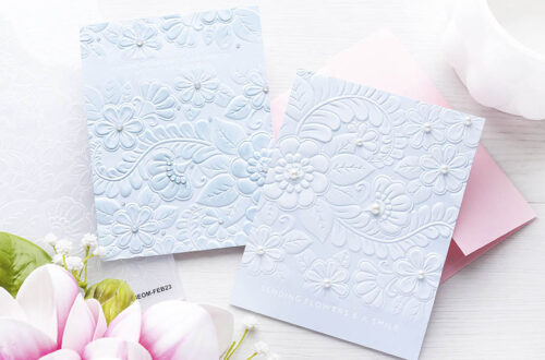 February 2023 3D Embossing Folder of the Month Preview & Tutorials – Spring Burst