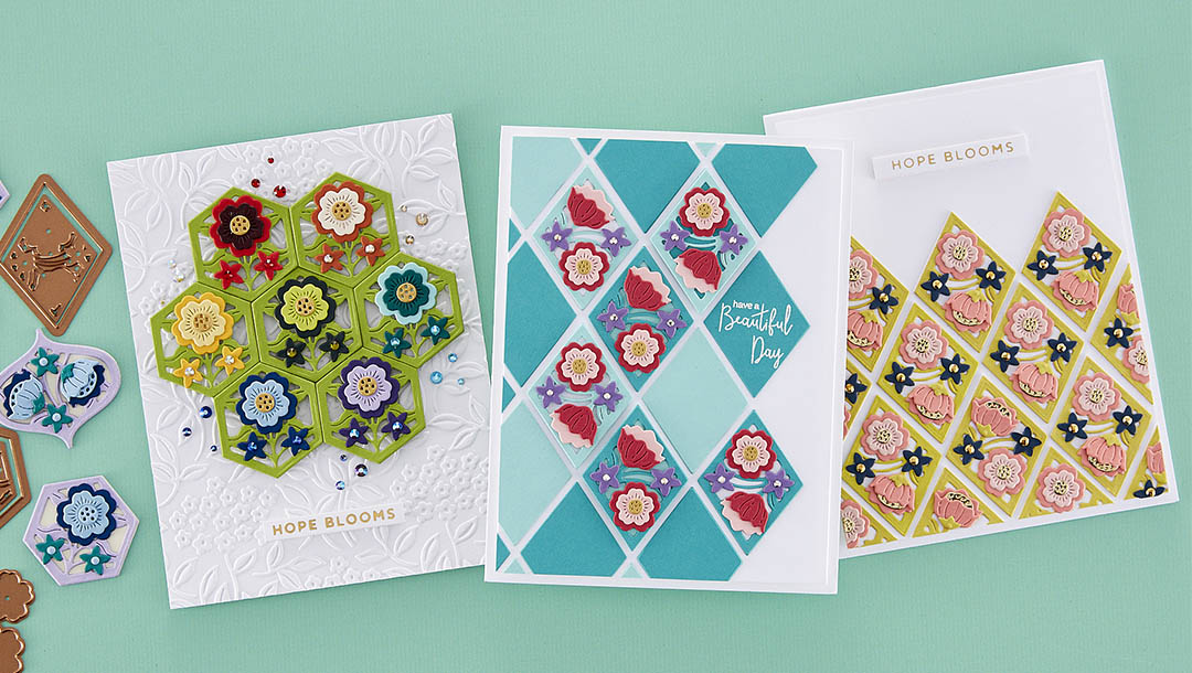 February 2023 Small Die of the Month Preview & Tutorials – Floral Mini Tiles
