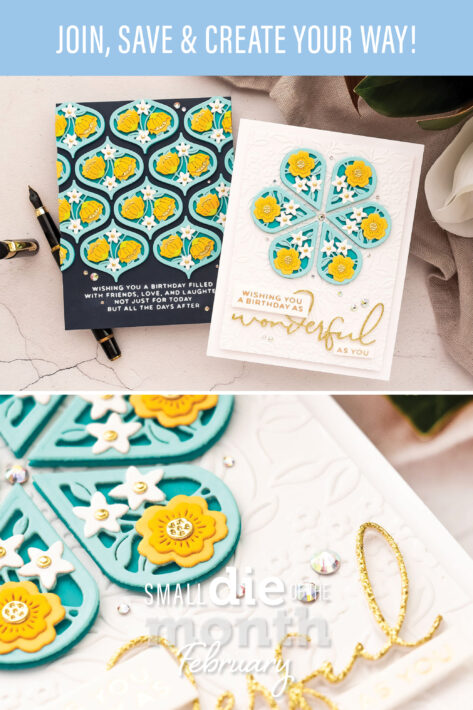 February 2023 Small Die of the Month Preview & Tutorials – Floral Mini Tiles