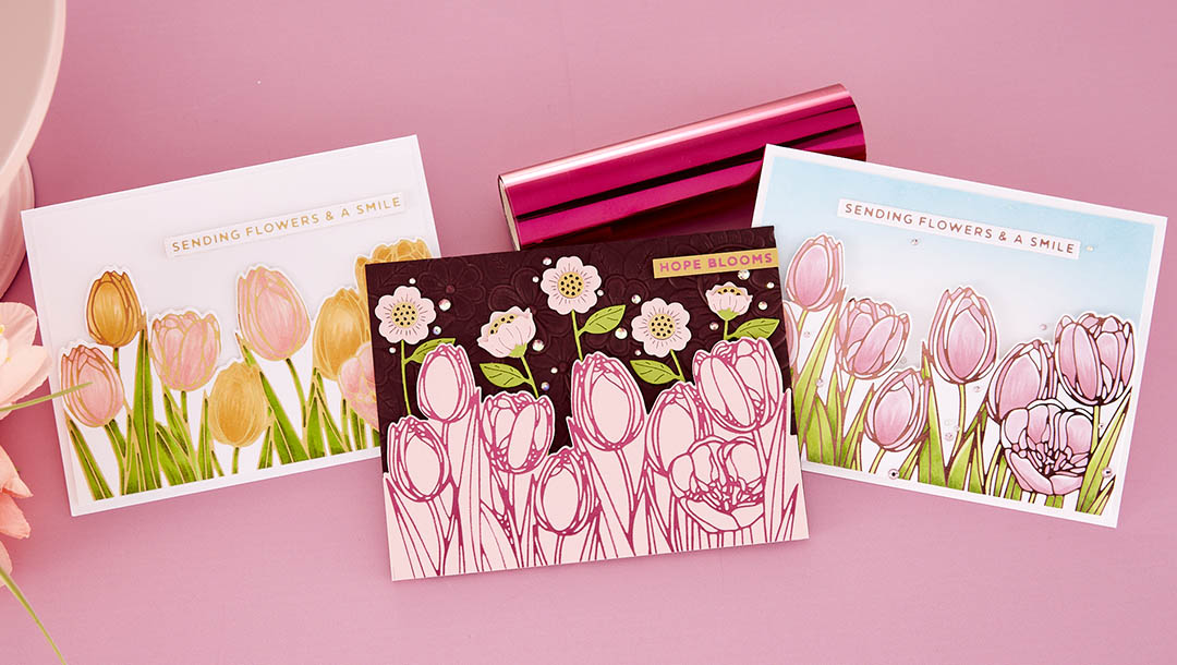 February 2023 Glimmer Hot Foil Kit of the Month Preview & Tutorials – Tulip Border