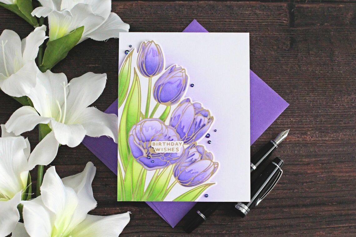 Spellbinders Four Petal Wonderful Tulips Foiling & Stenciling Step-by-Step