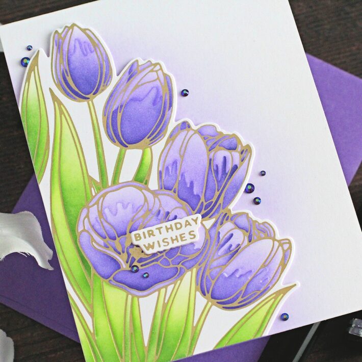 Spellbinders Four Petal Wonderful Tulips Foiling & Stenciling Step-by-Step 