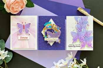 Simon Hurley Butterfly Kisses Stamp Set: 3 Ways - Complicated to Simple by Joan Bardee