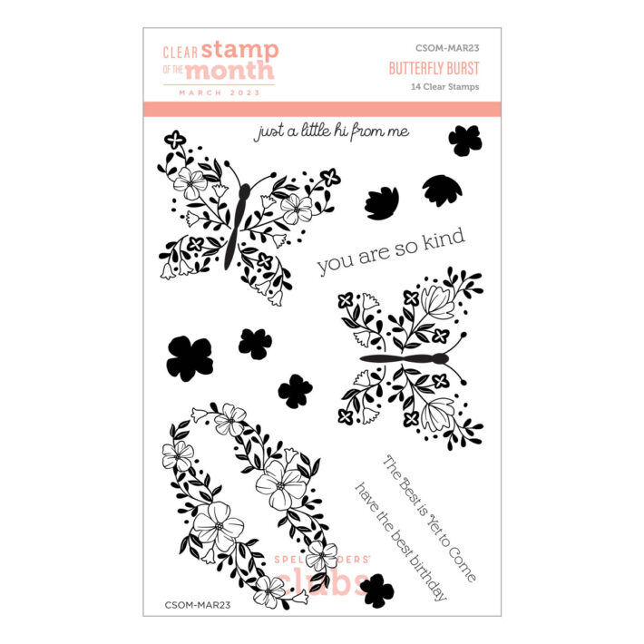 March 2023 Clear Stamp + Die of the Month Preview & Tutorials – Butterfly Burst